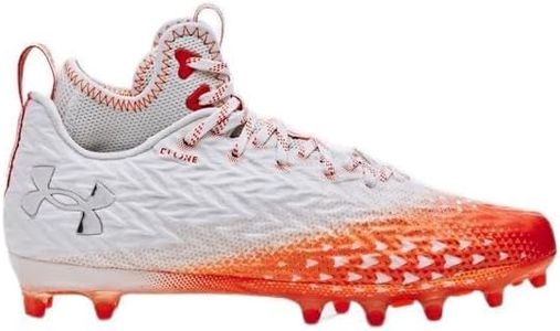 Under Armour mens Cleats, White/Team Orange, 12