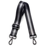 Kolti Purse Strap Replacement Crossbody Handbag Stripe Wide Adjustable, Gun Metal Buckle-22