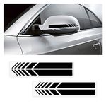 Allure Auto® (Black) 4Pcs Car Rear View Mirror Stickers Decor,DIY Car Body Side Decal Stripe Decals,Laminated Stickers,Waterproof Reflective Car Side Stickers Compatible with Chevrolet Tahoe