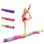 Dripex Kids Balance Beam - 210cm Portable Folding Balance Beam with Carry Handles, High Density EVA Faux Suede Gymnastics Beam for Home Gym Exercise