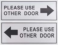 Juvale Please Use Other Door Signs - 2-Pack Metal Please Use Other Door Signs, Aluminum Self-Adhesive Wall Plates, Ideal for Office, Retail Stores, Schools, Indoors and Outdoors, 4.7 x 11 Inches