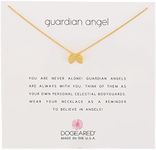 Dogeared Reminders Guardian Angel Gold Dipped Sterling Silver Angel Wings Charm Necklace 16+2 Extender