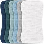 Konssy Muslin Baby Burp Cloths Sets for Unisex- 6 Pack Large 100% Cotton Burping Clothes for Newborn，Baby Girls and Boys