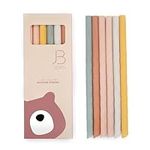 J.Børn 6 Pcs Reusable Silicone Straws with 1 Cleaning Brush | 22cm Long 5.5mm Wide Straight Drinking Straw | Premium Food-Grade Silicone Straws | Soft Flexible Straw for Children & Elderly (Pink)