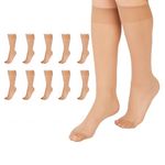 L'eggs womens 10 Pair Everyday Reinforced Toe Knee Highs Pantyhose, Natural, One Size US