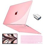 Conbovo Compatible with MacBook Pro 13 inch Case 2012-2015 Model A1502 A1425, Plastic Hard Shell Case & Keyboard Cover & Screen Protector & USB C to USB 3.0 Adapter, Crystal Pink