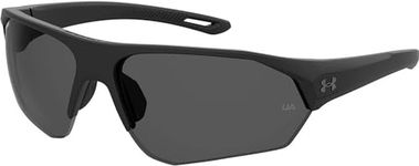 Under Armour Men's Playmaker Wrap Sunglasses, Matte Black, 72mm, 10mm