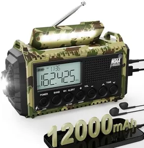 Emergency Radio with NOAA Weather Alert & 44400mWh Solar Hand Crank, AM/FM/SW/NOAA Alerts Radio with 6-Way Power, Flashlight, Reading Lamp, SOS Siren for Home, Outdoor, Camping, Emergencies