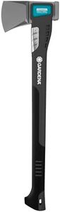 GARDENA Axe 1600 S: Versatile Axe For Various Woodwork, Non-Stick Coating, Stainless Steel impact protection, Hammer function, 60 cm (8718-48)