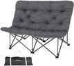 KingCamp Double Camping Chair, Oversized Padded Butterfly Chair Couch Portable Folding Loveseat 600lbs Heavy Duty Comfy Dorm Double Seat with High Back for Outdoor Indoor Patio Home Living Bed Room