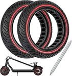 e-Scooter tyres compatible with Xiaomi M365 / M365 Pro/Pro 2 / 1S / Essential, Solid tyres 8.5 inch (8 1/2 x2) for electric scooters, Puncture proof rubber with red reflective strips (2)