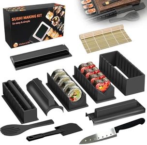 Sushi Making Kit, Premium 12 Pcs DIY Sushi Tool Set With Rice Roll Mold, DIY Sushi Roller Tool, Sushi Tools with Bamboo Sushi Mats, Sushi Rice Roll Mold Shapes, Sushi Maker Set for Beginners Home