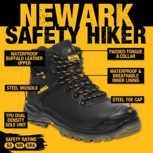 DEWALT Waterproof Safety Boots, Black, Size 11 – Durable Work Footwear