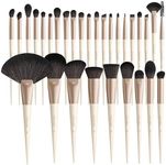 docolor Makeup Brushes Professional 30Pcs Make up Brushes Set Premium Synthetic Kabuki Foundation Blending Brush Face Powder Blush Concealers Eye Shadows Beige