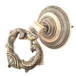 Indian-Shelf Brass Two Peacocks Entry Door Knocker - Multicolor Main Door Decoration Items Brass - Victorian Style Home Accessories Item - 16.51 Cm