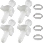 iFealClear 4 Pack Universal Toilet Seat Screws Replacement, Plastic Toilet Seat Hinge Bolt Screws with Plastic Nuts and Stainless Steel Washers Parts, White