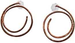 Hammered Copper Swirls On Posts ~ Hoop Style Earrings On Posts ~ Copper Earrings ~ Copper Posts ~ Copper Wire Earrings ~ Post Earrings