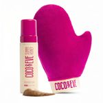 Coco & Eve Sunny Honey Bali Bronzing Self Tanner Mousse Set - All Natural Sunless Tanning Mousse | Instant Self Tanning with Bronzer with Self Tanning Mitt Applicator (200ml) (Dark)