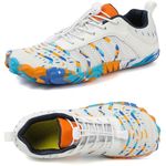 MIFAWA Barefoot Shoes Men Women Minimalist Shoes Zero Drop Workout Cross-Trainer Hiking Water Wide Toe Box Hike Footwear Grounded for Women White