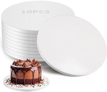 Vicfoies 10-Pack 10" Round Cake Drum Boards – Sturdy, Grease-Proof, Full Wrap Edge for Multi-Layer Cakes, Wedding & Birthday Baking Supplies (White)