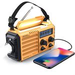 Raynic Weather Radio, 5000mAh/18500mWh NOAA Weather Radio, Solar Hand Crank Emergency Radio with AM/FM/SW/NOAA Weather Alert, Flashlight, Reading Lamp, Cell Phone Charger and SOS Siren