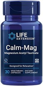 Life Extension Calm-Mag - Bioavailable Form of Magnesium Acetyl Taurinate Supplement for Relaxation and Stress Management - Gluten Free, Non-GMO, Vegetarian - 30 Capsules