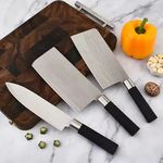 INKULTURE Stainless Steel Kitchen Knife Set, Meat Knife,Professional Chef’s Knife Set, Sharp Blade with Ergonomic Handle for Home Kitchen and Restaurant | Pack of 03 | Silver