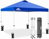 EAGLE PEAK 10x10 Pop Up Canopy Tent Instant Outdoor Canopy Easy Set-up Straight Leg Folding Shelter with 100 Square Feet of Shade (Blue)