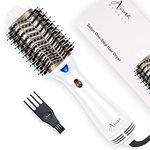 One Step Hair Dryer & Volumizing Hot Air Brush, Hair Blow Dryer Brush, Ceramic Straightener Brush, Curler & Hot Comb 4 in 1 Salon Ionic Hair Brush, Hair Styling Tools, White