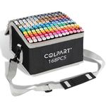 168 Colors Alcohol Markers Dual Tip Art Markers for Kids Marker Pens with Pen Holder and Carry Bag for Adult Coloring Painting Supplies Perfect for Painting, Coloring, Sketching and Drawing