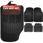 Xtremeauto 4 Piece Rubber Car Mats Set - Front & Rear Car Mats Universal Heavy Duty All Weather Waterproof Car Floor Mats For Cars, SUV, Truck & Van, Car Mats Rubber Universal