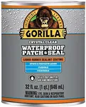 Gorilla Waterproof Patch & Seal Liquid Rubber Sealant, Crystal Clear, 32oz (Pack of 1)