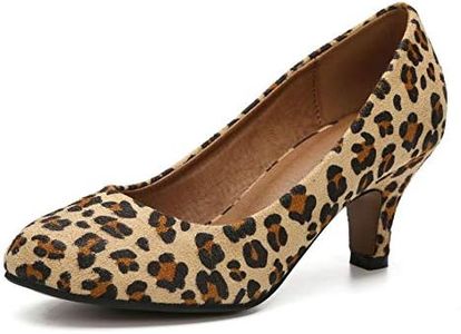 MAIERNISI JESSI Women's Classic Round Toe Pump Kitten Low Heel Shoes Gold Size: 8