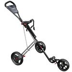 Masters Golf 5 Series Junior 3 Wheel Push Trolley with Quick Fold Mechanism and Height Adjustable in Black