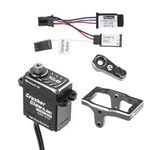 RampCrab Steering Servo 11.5KG For TRX4M (steel gear, water proof),with Servo Mount Bracket and Servo horn for TRX4M RC Crawler Car, 1/18 Upgrades Parts for TRX4M Bronco, Defender, K10 (Black horn)