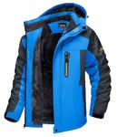 TACVASEN Men's Winter Jackets Ski Hiking Jacket Water Resistant Fleece Liner Warm Windproof Black Jacket Travel Walking Snow Hoodie Green Ski Coat