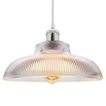 Long Life Lamp Company Antique Silver Vintage Pendant Light Classic Retro Glass Ceiling Light Shade Bowl M0180