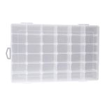 OULII 36 Compartments Plastic Storage Box Transparent Jewellery Boxes