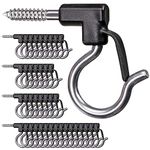 SELEWARE 20 PCS Hooks Hanging Wall Hook - Stainless Steel Q-Hanger Screw Hooks Home Christmas Lights Hanger Hooks for Garage New Year Party Outdoor Easy Release Wire Garden Basket Decorative