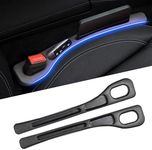 Car Seat Gap Filler Set of 2, Soft Foam Multifunctional Seat Side Gap Filler with Organizer, 2in1 Gap Stopper Universal Fit Car SUV Truck Fill The Gap Between Seat & Console（Black）