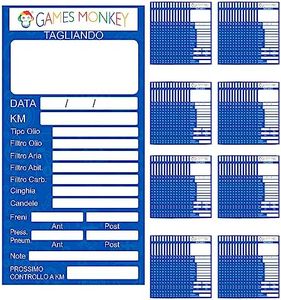GamesMonkey ® - Etiquetas adhesivas de servicio de coche - 9 x 5 cm - Impermeables - Etiqueta de mantenimiento para cambio de motor, aceite de freno, bujías, filtros, cinturones de neumáticos,