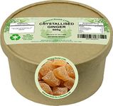 Natural Health 4 Life Crystallised Ginger Chunks 500g in a Kraft Paper Tub (1 tub) Produce of China