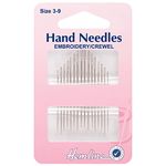 Hemline Hand Sewing Needles - Embroidery/Crewel size 3-9. Pack of 16