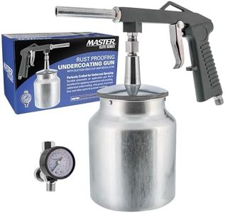 Master Elite Air Undercoating Spray Gun with Regulator & Suction Feed Cup - Apply Sprayable Truck Bed Liner Coating, Rubberized Undercoat, Rust Proofing Paint, Pneumatic Automotive Application Sprayer