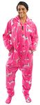 Forever Lazy Footed Adult Onesie - Pink Unicorn - S