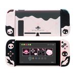 GeekShare Halloween Protective Case for Switch 2017,Anti-Scratch Slim Cover Case Compatible with Nintendo Switch Separable Soft Silicone Shell with 2 Thumb Grip Caps- Sweetheart Skull