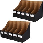 Magazine File Holder, Office Cardboard File Folders, Folder Holder, Magazine Organizer, Collapsible File Organizer, Prefect for Customizing Storage Holder with Labels (Black 10 Pack)