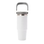 EVAAY 900ML Stainless Steel Tumbler Hot and Cold with Straw, Double Insulated Cup 100% Leak Proof Mug for Home, Office or Car, Gym (White)