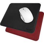 Tukzer Vegan PU Leather Mouse Pad for Laptop Notebook Gaming Computer | Smooth Reversible Dual Color Splash Proof Anti Fray Stitched Edges Anti Skid Mousepad (9.8 X 8.2 Inch | Black-Red)