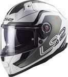 LS2 Full Face Motorcycle Helmet. Vector II Road Touring Motorbike Lid. FF811. ECE22.06 - Metric - White Titanium Silver - L